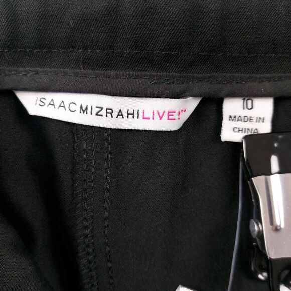 Isaac Mizrahi Live 24/7 Pant Size 10 Black Stretch Straight Leg - Picture 9 of 13